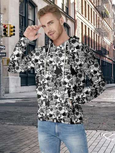 Miniatura 2 de uideazone Sudadera con capucha con estampado 3D para hombre y mujer, con bolsillo tipo canguro