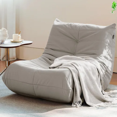 Miniatura 22 de Silla Puf, Silla Puf Loveseat junto a la Chimenea Sofá Puf para Adultos, Sillas Puf de 2 Plazas para Adolescentes con Espuma de Alta Resistencia
