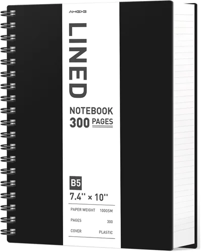 Miniatura 16 de AHGXG Cuaderno espiral rayado para universidad - Cuaderno espiral perforado A4 de 8.5" x 11", 300 páginas con páginas perforadas fáciles de rasgar