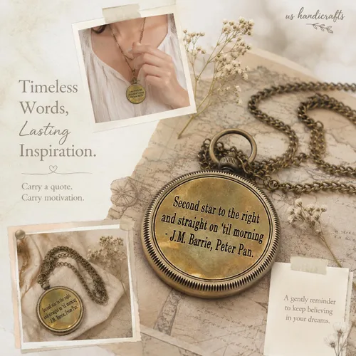 Miniatura 5 de Second Star to the Right and Straight on Till Morning- Brass Engraved Compass with Wooden Case – Inspirational Birthday, Confirmation, and Baptism