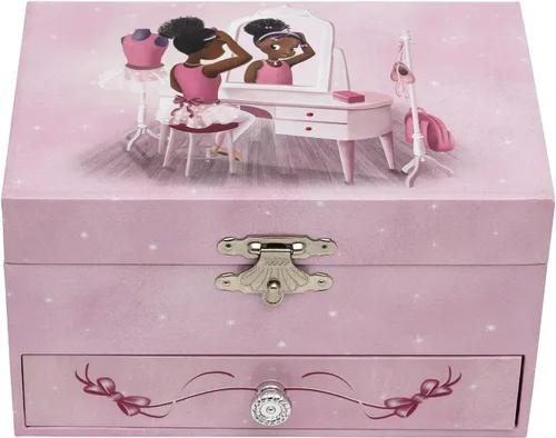 Joyero musical - Tocador Caja de música de bailarina negra Caja de música para niñas Regalos de ballet para niñas Juguetes negros