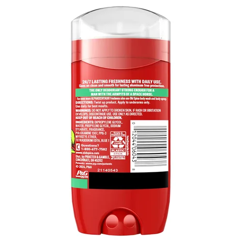 Miniatura 9 de Old Spice Desodorante sin aluminio para hombres, protección contra olores 24/7, frescura 24/7 y aroma duradero, se pone transparente, Alphascentauri