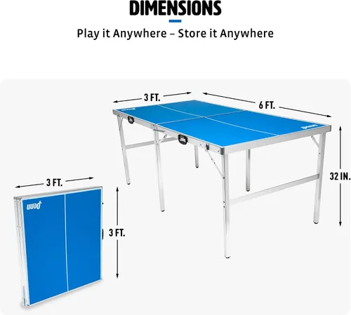 Miniatura 4 de EastPoint Sports Penn Space Saver - Mesa de tenis de mesa totalmente montada de 6 pies x 3 pies, mesa portátil para interiores y exteriores con red