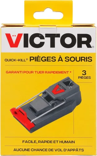 Trampas para ratones Victor M140-3B de muerte rápida para interiores para el hogar - 3 trampas para ratones reutilizables