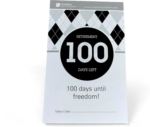 Miniatura 11 de Calendario de cuenta regresiva de jubilación, 5.75 x 3.75 pulgadas, calendario de escritorio de cuenta regresiva en blanco y negro