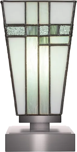 Miniatura 12 de Toltec Lighting Luna Accent - Lámpara de mesa, acabado grafito, cristal cuadrado de burbujas ahumadas de 3.5 pulgadas