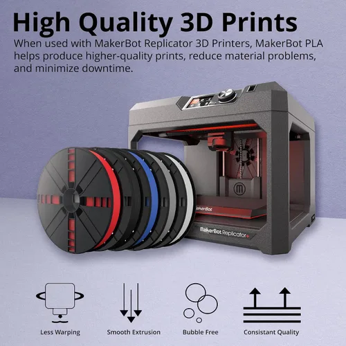 Miniatura 2 de Bobina de filamento MakerBot PLA (tamaño grande), Negro, 1