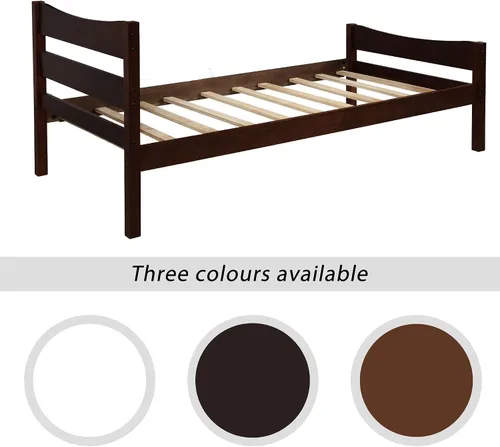 Miniatura 6 de Anwick Base de cama individual de madera con cabecero y estribo, base de colchón de plataforma con soporte de listones de madera para niños, Espresso