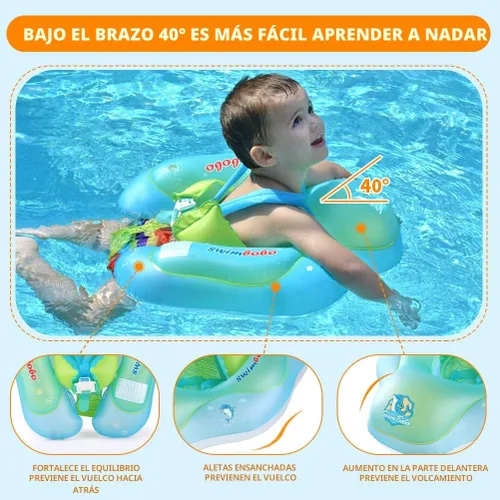 Miniatura 3 de Baby Swimming Float Kids Inflatable Swim Ring with Safety Support Bottom Swimming Pool Accessories for 3-36 Months