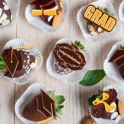Miniatura 7 de Whaline Paquete de 4 moldes de silicona para fondant de graduación 2026, molde de diploma de felicitaciones, felicitaciones, dulces, chocolate
