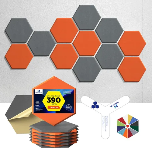 Paneles acústicos autoadhesivos [390 lbs/yd³ de densidad ultra alta], panel de absorción de sonido de segunda generación, panel de sonido de nivel