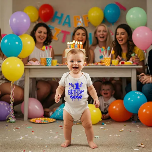 Miniatura 14 de Reaxion Traje de cuerpo entero hecho a mano para bebé niño y niña, mi primer cumpleaños 2024