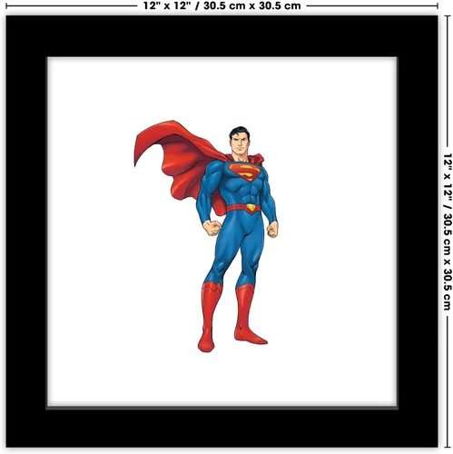 Miniatura 6 de Trends International Gallery Pops DC Comics Superman - Póster artístico de pared con pose de héroe, 12 x 12 pulgadas, versión enmarcada en negro
