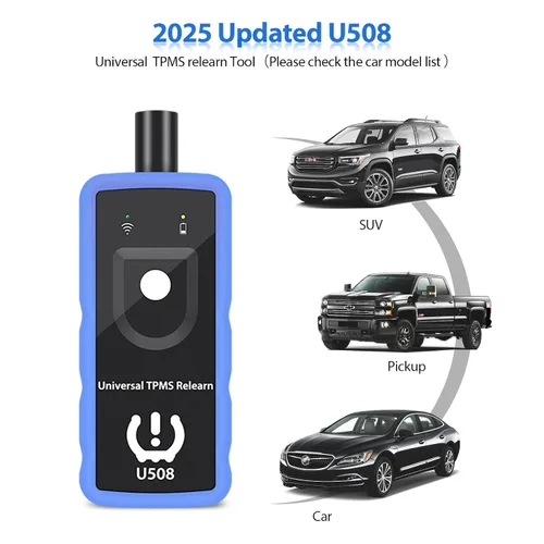 Miniatura 7 de TRISCO U508 Herramienta de Aprendizaje TPMS Universal para GM Jeep y Ford Chrysler Dodge, Sensor de Presión de Neumáticos TPMS, Herramienta