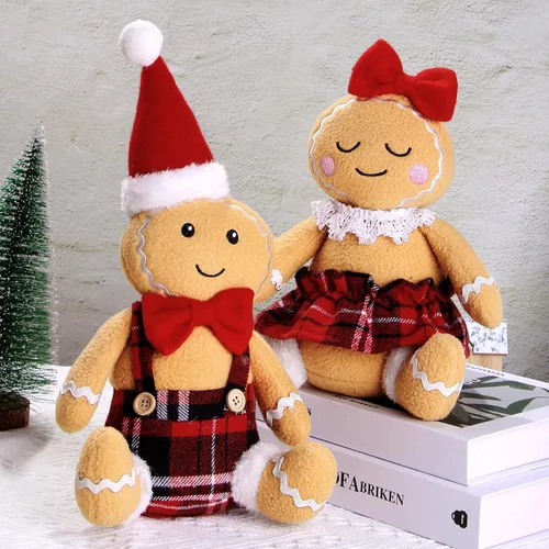 Miniatura 5 de BWFY 2 piezas de decoración navideña de hombre de jengibre para interiores para ornamento de Navidad, decoración del hogar, muñeca de jengibre