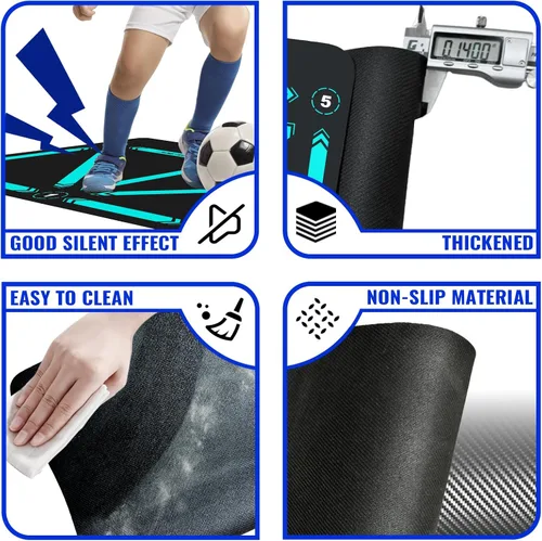 Miniatura 6 de Soccer Training Equipment,Soccer Training Mat Improve Strength,Agility and Coordination,Anti-Slip Silent Absorption Soccer Footwork Training