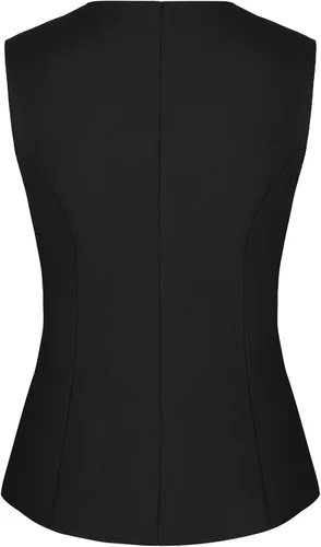 Miniatura 9 de MINTLIMIT Chaleco para mujer, totalmente forrado, con botones, cuello en V, formal, con bolsillos