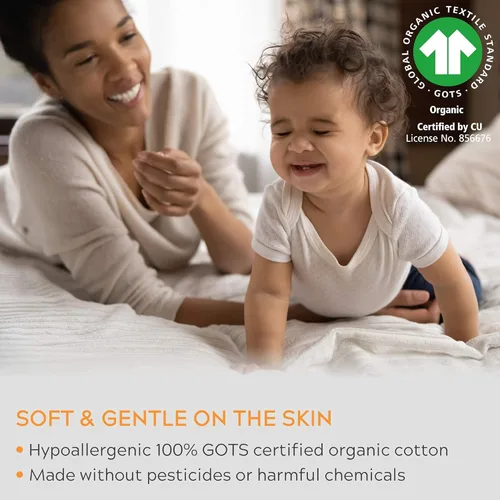 Miniatura 4 de Sleep Mantra Premium juego de sábanas de cama Queen de 100 % algodón orgánico - Tejido de percal suave y refrescante - Juego de ropa de cama de 4
