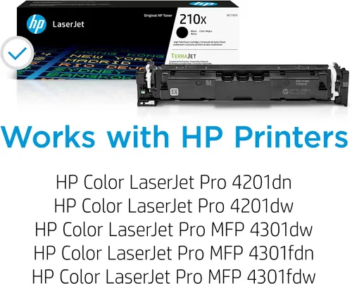 Miniatura 2 de Cartucho de tóner HP 210X negro de alto rendimiento Funciona con Color LaserJet Pro 4201, Color LaserJet Pro MFP 4301 Series W2100X