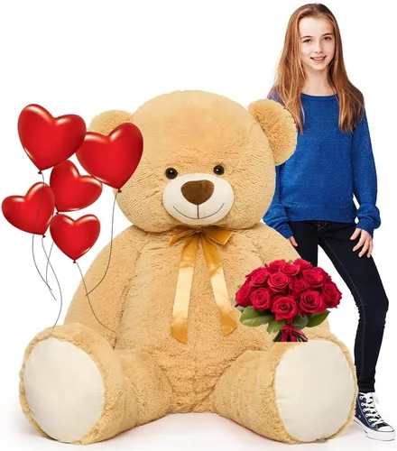 Miniatura 20 de Tezituor Oso de peluche grande de 59 pulgadas, animal de peluche negro gigante para baby shower, Navidad, día de San Valentín o cumpleaños, oso