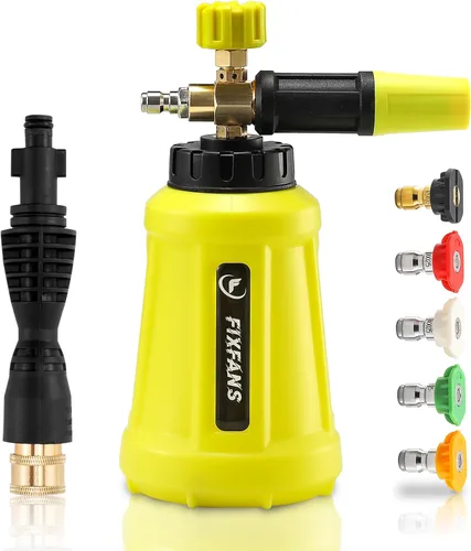 Miniatura 10 de FIXFANS Cañón de espuma de doble conector accesorio para lavadora a presión, cañón de jabón de doble punta, adaptador de repuesto para lavadora