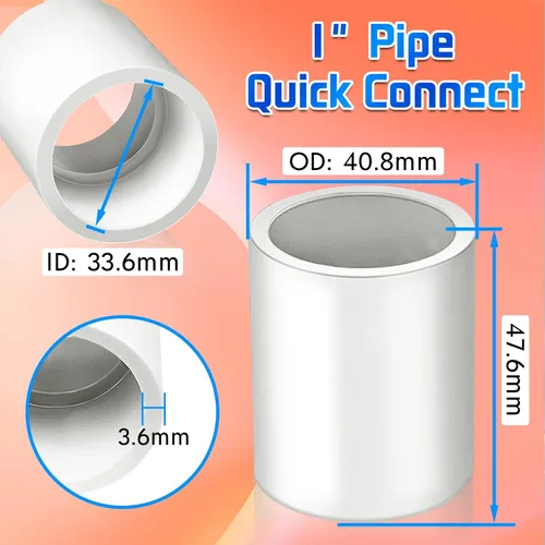 Miniatura 4 de 10 acoplamientos de tubería de PVC blanco