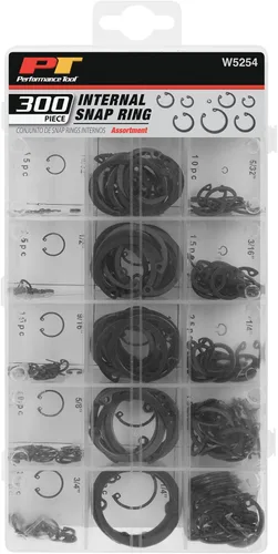 Miniatura 4 de Performance Tool W5212 - Juego de anillos de retención externos surtidos, 300 unidades, negro