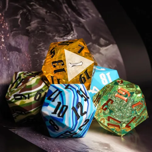 Miniatura 6 de Dados DND de 20 caras de 2.165 in, dados gigantes D20 D&D poliédricos D20 grandes con caja de regalo para Calabozos y Dragones, juegos de mesa RPG