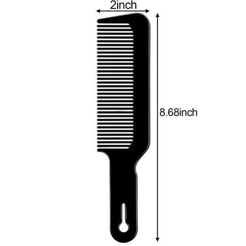 Miniatura 2 de Boao Peines de peluquero de 3 piezas con parte superior plana, corte de pelo para corte de pelo para corte plano y cortadora (negro)