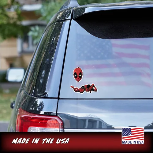 Miniatura 9 de Marvel Deadpool - Adhesivos de vinilo de Deadpool - Juego de 12 adhesivos de vinilo de Deadpool para coche, ventana, camioneta, parachoques, Paquete