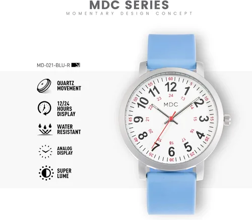 Miniatura 7 de Infantry MDC 5ATM Waterpfoof Nurse Watch for Medical Students,Doctors,Nursing Watches for Women with Second Hand, Military Time, Silicone Band