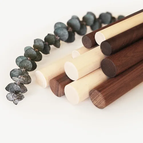 Miniatura 5 de Varillas de clavija de madera en madera de abedul y nogal, palos de madera dura sin terminar - para decoración del hogar de cuero; barra de cortina