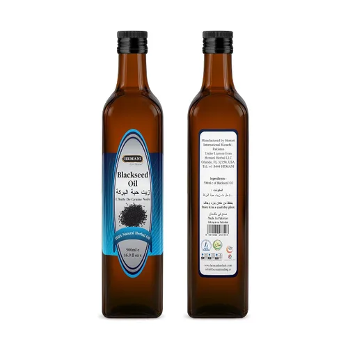 Miniatura 7 de Hemani Aceite de semilla negra prensado en frío 16.91 Oz I 500ML I 100% Natural I Libre de disolventes I AKA Nigella Sativa I Kalonji I Aceite