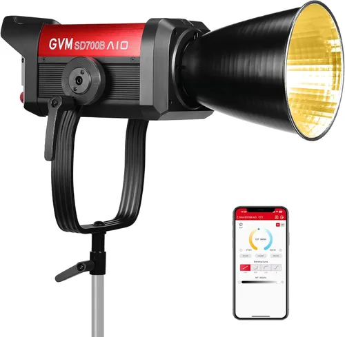 Miniatura 9 de Luz de vídeo LED GVM con montaje Bowens, luz continua bicolor de 300W con control DMX/APP, iluminación para fotografía en grabación de video, luces