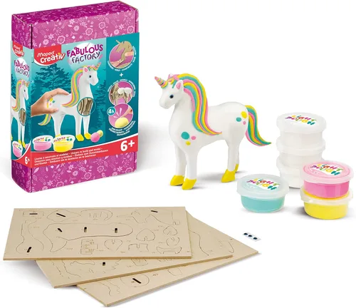 Miniatura 5 de Maped Helix USA Fabulous Factory - Masa de modelado, blanco y rosa, marcos de papel decorativos para manualidades, montaje creativo de unicornio