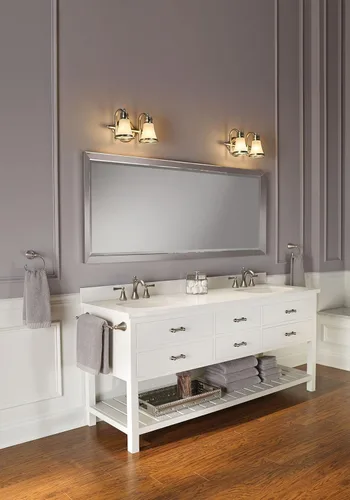 Miniatura 4 de Moen Wynford T4520BN - Grifo de baño de arco alto de dos manijas de níquel cepillado con manijas de palanca, requiere válvula, T4520BN cepillado
