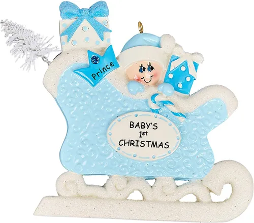 Miniatura 4 de Adorno 3D personalizado para la primera Navidad del bebé 2025 para niño Adorno de la primera Navidad del bebé 2025 Adornos de bebé para árbol