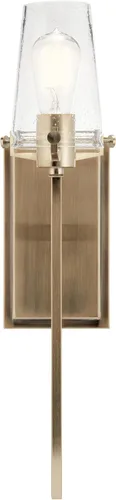 Miniatura 4 de Kichler, Aplique de pared Alton de 22.25 pulgadas con 1 luz, vidrio esmerilado transparente en bronce champán para pasillo, entrada, baño y tocador