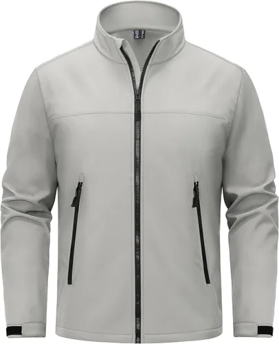 Miniatura 8 de TACVASEN Chaqueta ligera Softshell para hombre, con forro polar, rompevientos, impermeable, para senderismo táctico