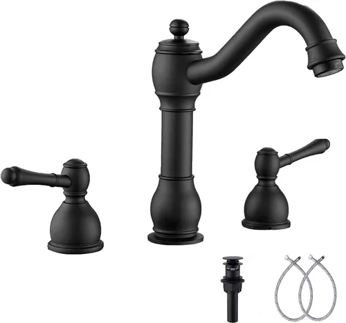 Miniatura 25 de Grifo giratorio de 360 ° con un solo orificio para lavabo de baño, desagüe desplegable a juego sin desbordamiento, bronce aceitado Bronce frotado
