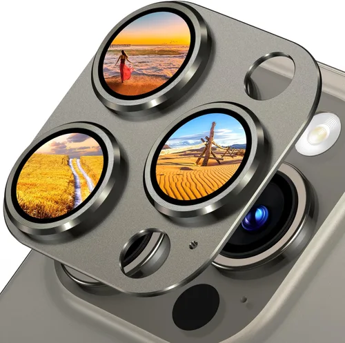 Miniatura 9 de Uyiton Compatible con iPhone 17 Pro Protector de Lente de Cámara - [No Fácil de Romper][Fuerte Adsorción][Compatible con Fundas] Cubierta de Titanio