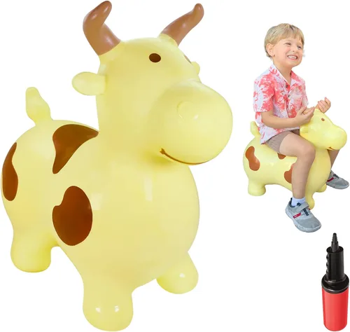 WALIKI Tolva de caballo hinchable | Benny The Jumping Bull Pony inflable para niños pequeños