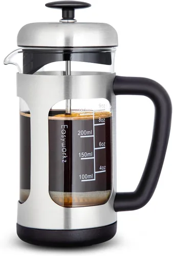 Miniatura 8 de Easyworkz French Press - Cafetera de 12 onzas con vidrio de borosilicato, mango de agarre suave