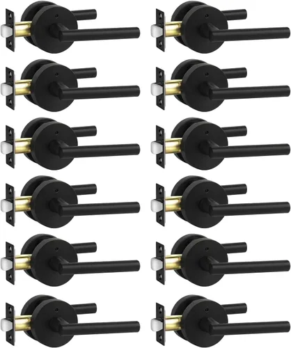 Miniatura 13 de Goldenwarm - Paquete de 1 picaporte negro inactivo de una sola cara, con tirador de puerta de extracción mate, resistente, para armario o despensa