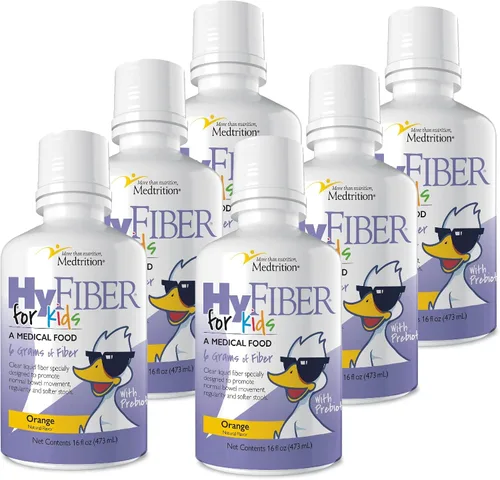 Medtrition HyFiber - Fibra líquida para niños en una sola cucharada, soporta regularidad y taburetes más suaves, prebióticos FOS para la salud