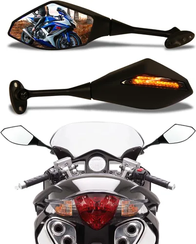 Miniatura 6 de Espejos retrovisores LED para motocicleta con señal de giro compatibles con Honda CBR250R CBR 600 RR de 2011 a 2013