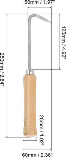 Miniatura 2 de MECCANIXITY Herramienta de desmalezadora manual, herramientas de deshierbe de jardín multiuso con mango de madera, cabeza de acero revestido