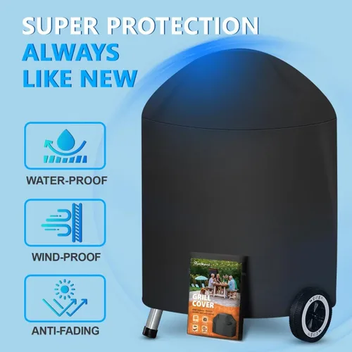 Miniatura 5 de Funda para Parrilla Kettle de 22 Pulgadas - Funda Superior para Parrilla de Carbón para Parrilla Weber Kettle - Fundas de Barbacoa al Aire Libre