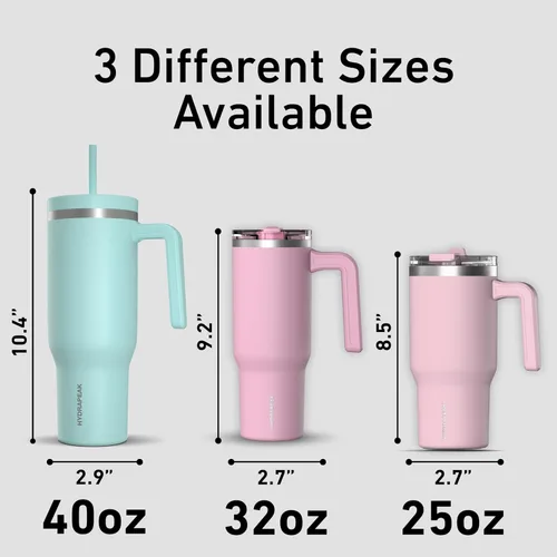 Miniatura 5 de Hydrapeak Voyager - Vaso aislado de 25 onzas con asa y tapa para sorber y popote 2 en 1, de acero inoxidable para uso diario, viajes, botella