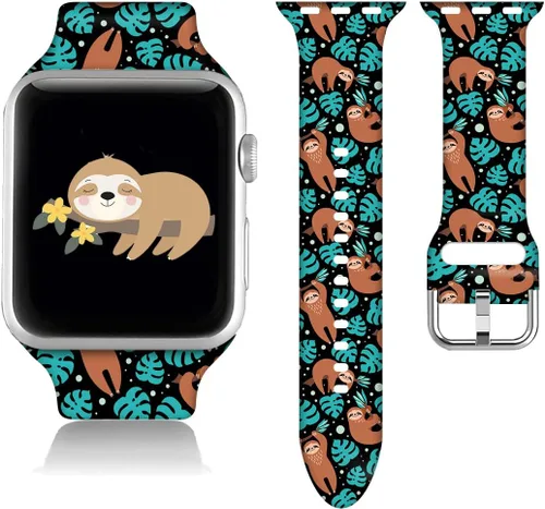Miniatura 11 de Compatible con Apple Watch de copo de nieve de 38/40/41/42/44/45/46/1.929 in para mujeres y hombres, correa de repuesto de silicona suave para Hojas